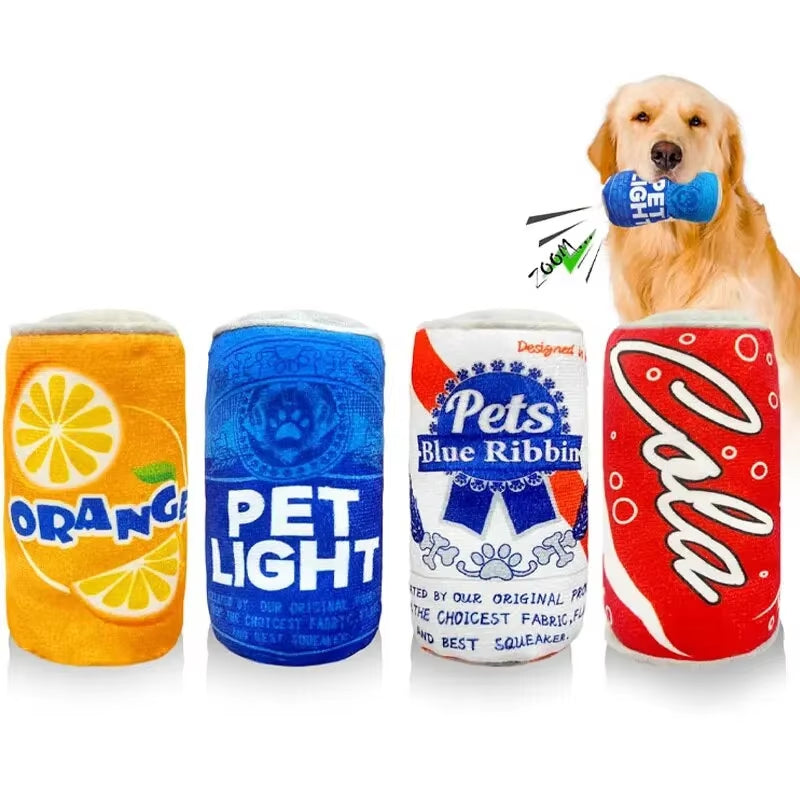 Plush Dog Winebottle Chew Sound Soft Beer Bottle Toy Funny Bite-