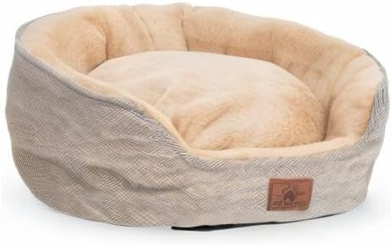 Cat Beds for Indoor Cats,Kitten Bed,Dog Bed for Extra Small Dogs Breeds,Puppy Kennel Bed, Comfy Durable Pet Sleeping Bed, Washable Roun Cat Bed & Non-Slip Bottom, Size 19"L X 16"W X 6.5"Th