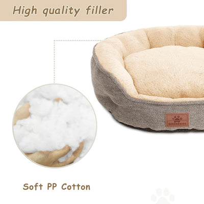 Cat Beds for Indoor Cats,Kitten Bed,Dog Bed for Extra Small Dogs Breeds,Puppy Kennel Bed, Comfy Durable Pet Sleeping Bed, Washable Roun Cat Bed & Non-Slip Bottom, Size 19"L X 16"W X 6.5"Th