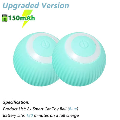 Smart Cat Toy Automatic Rolling Ball Cat Interactive Ball Usb Rechargeable Electric Moved Rotating Cat Toys Pet Accessories
