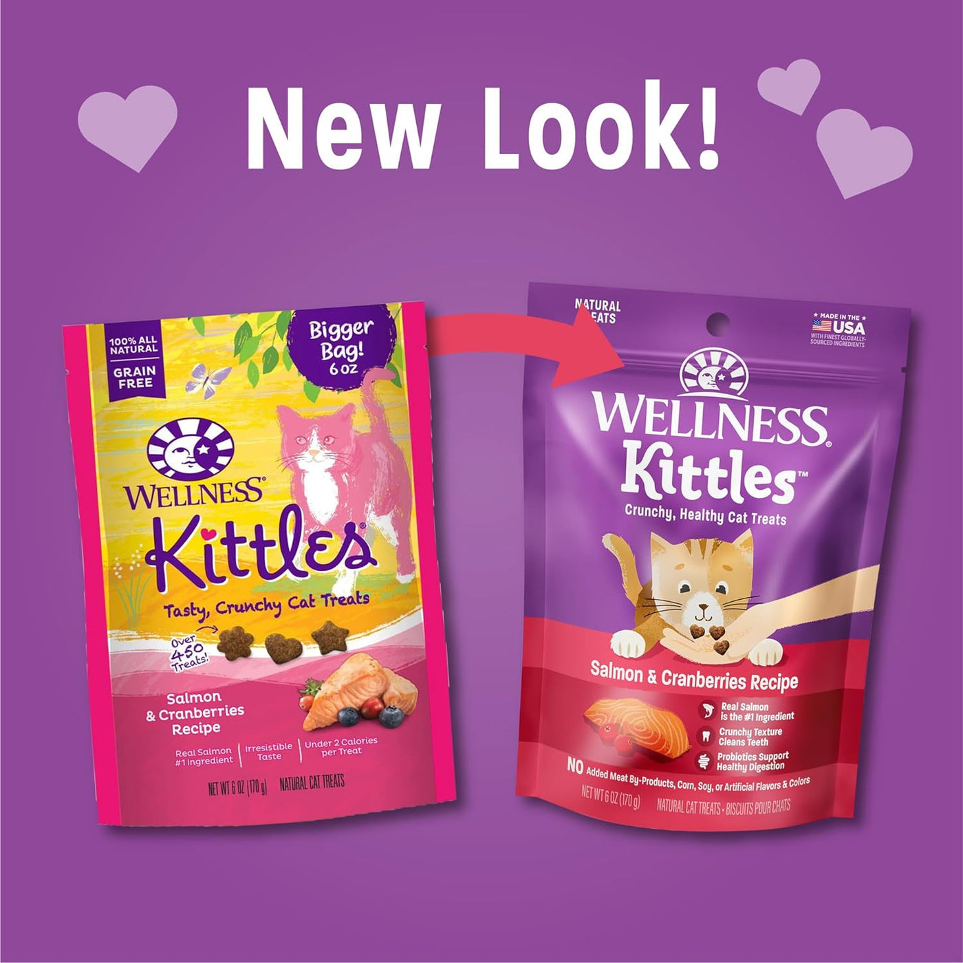 Kittles Natural Grain Free Salmon & Cranberries Cat Treats, 6 Oz, Bag