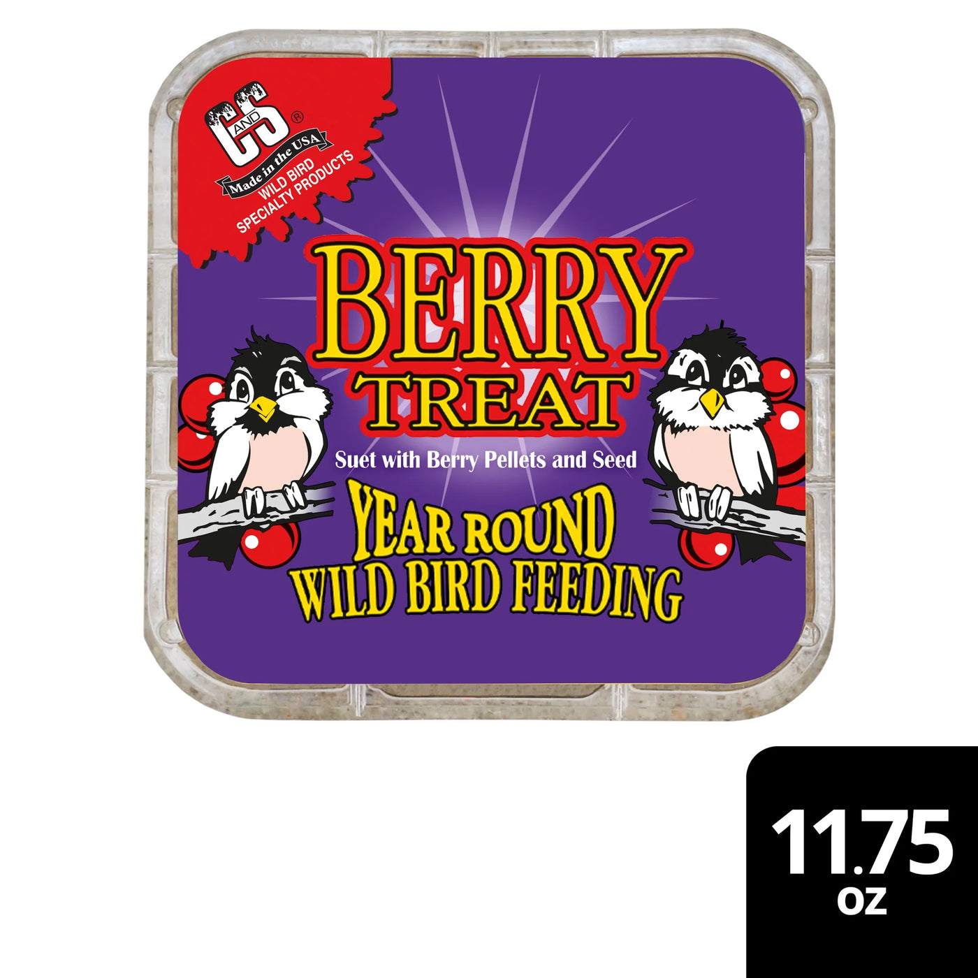 C&S Berry Suet Treat, for Wild Birds, 11.75 Ounces