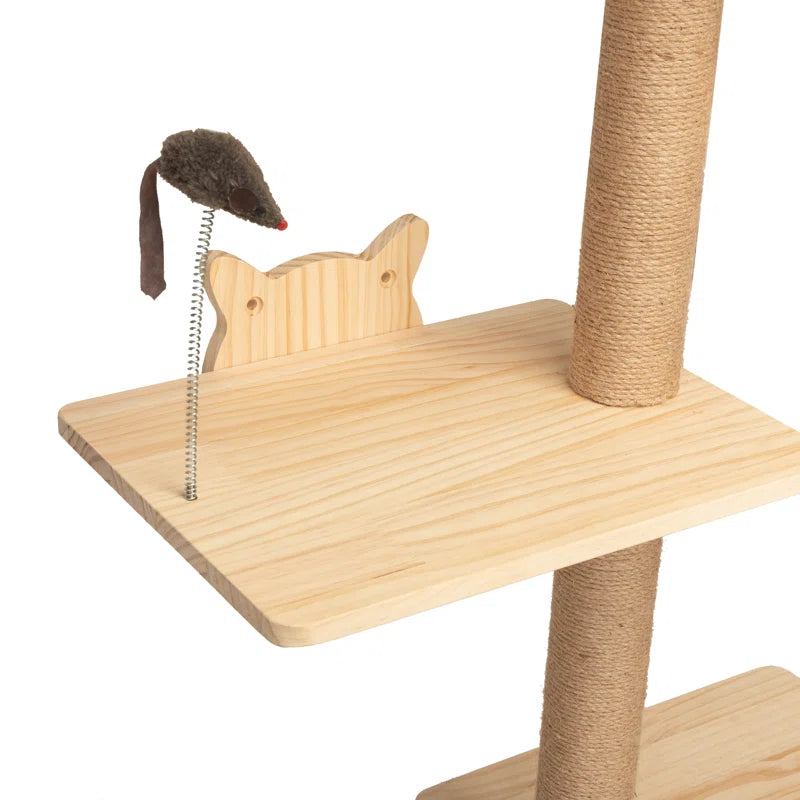 Darkiel 7Pcs Wall-Mounted Cat Tree Shelves Climbing Tower