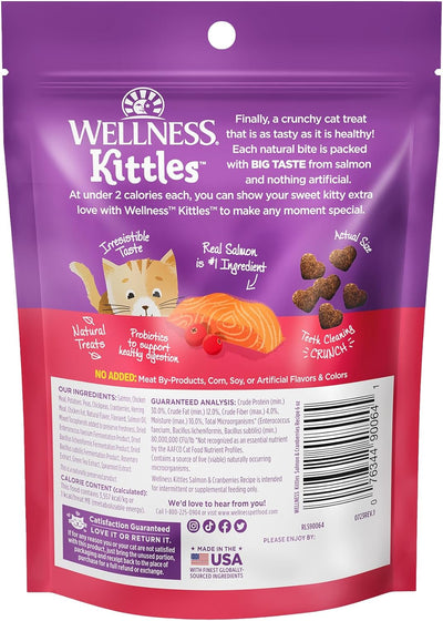 Kittles Natural Grain Free Salmon & Cranberries Cat Treats, 6 Oz, Bag