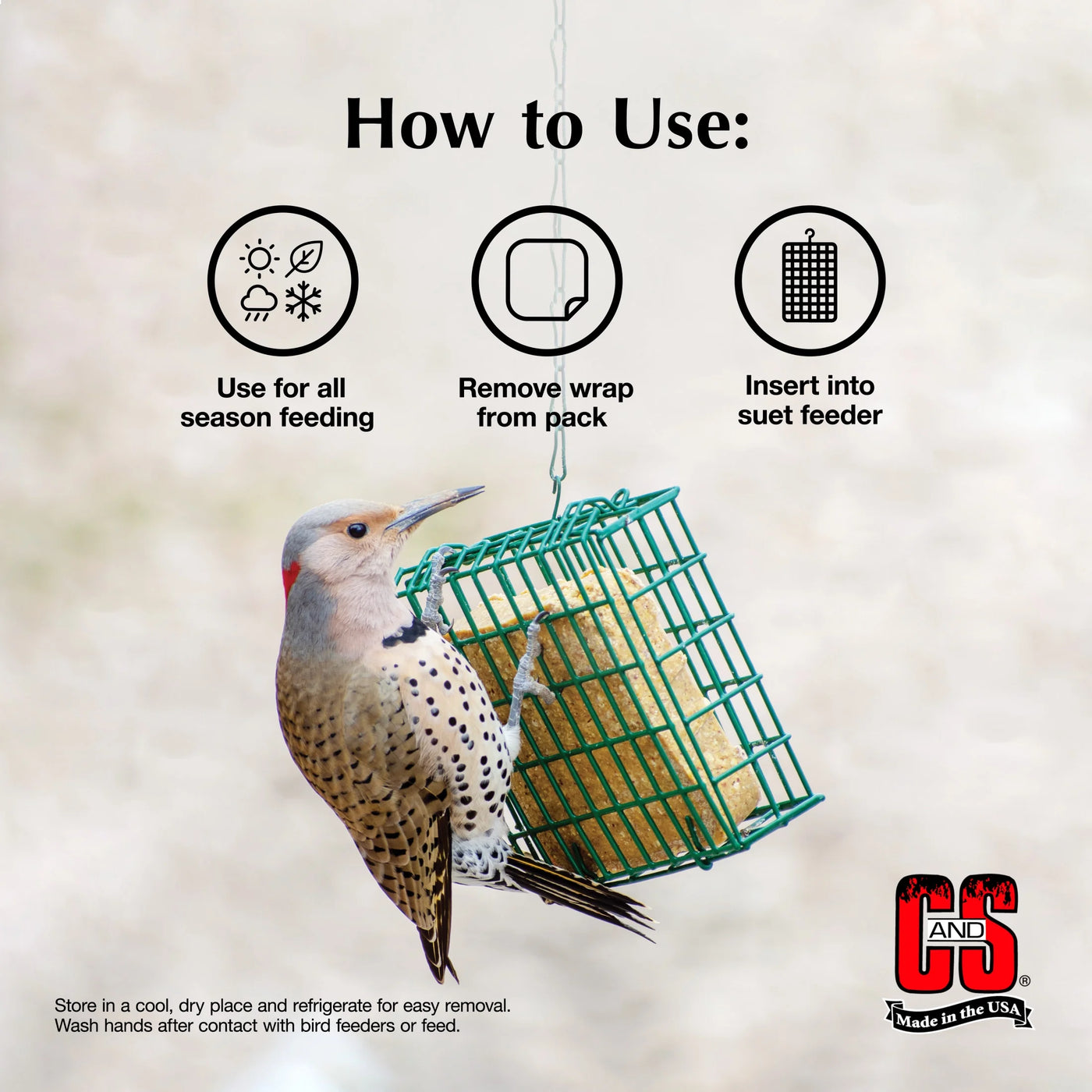 C&S Berry Suet Treat, for Wild Birds, 11.75 Ounces