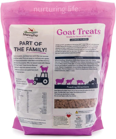 Goat Treats Licorice Flavor, Formulated with Oatmeal, Different Types of Goats, 6 Lbs